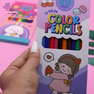 مداد رنگی 12 رنگ طرح دختر خندان